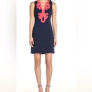 Lilly Pulitzer Janice Shift Dress - Navy and Pink Coral